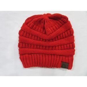 C.C. Beanie Trendy Pink and Gray Knit Beanie Women's